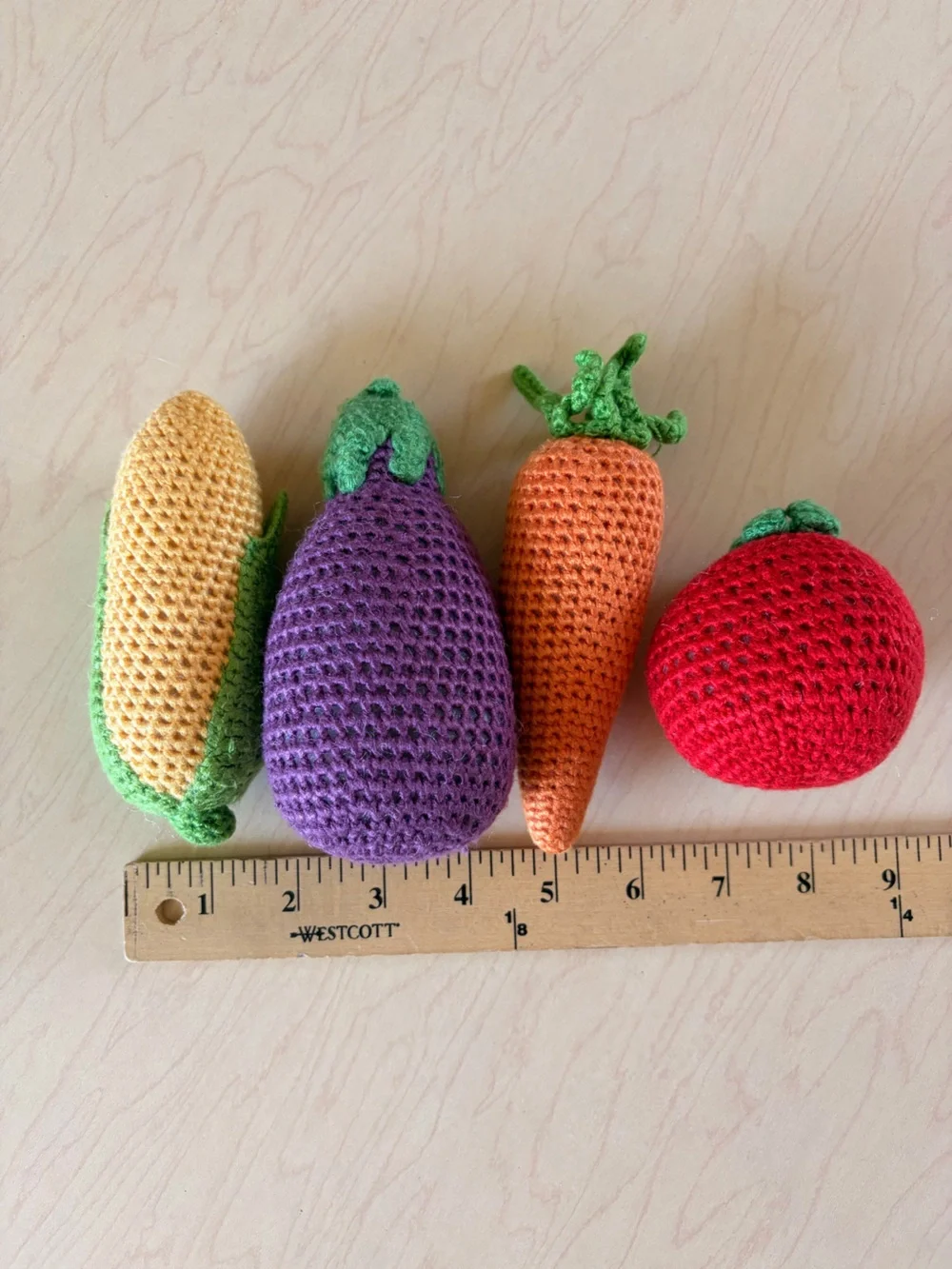 Cheengoo Organic Bamboo Crocheted Vegetable Toy Rattle Set- Washable